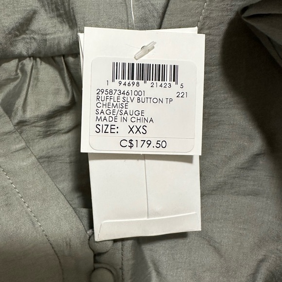 Club Monaco Ruffle Sleeve Button Top - Picture 5 of 6